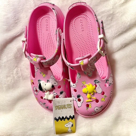 Crocs X Peanuts collab Mary Jane Clog NWT W8 M6 - Picture 2 of 13
